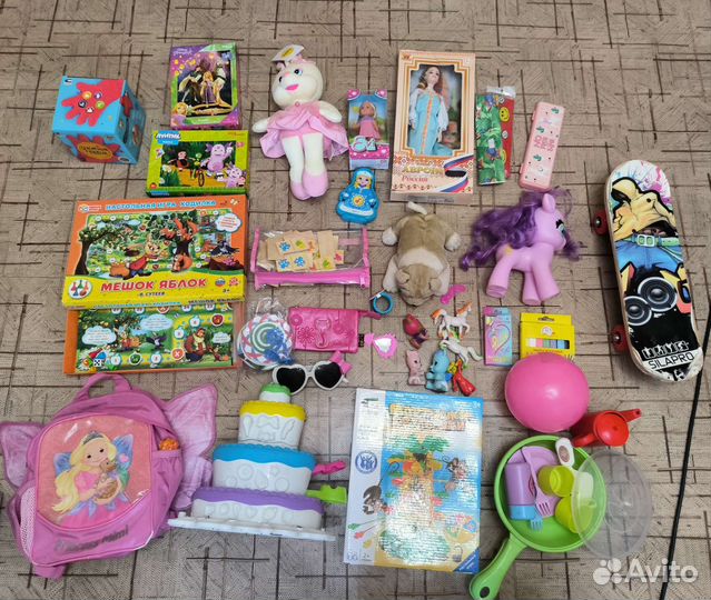 Игрушки, игры, канцелярия новые и б/у, 2 пакета