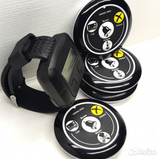 Кнопка вызова официанта и часы-пейджер Эконом