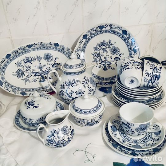 Сервиз чайный Луковый узор Чехия Bohemia Богемия