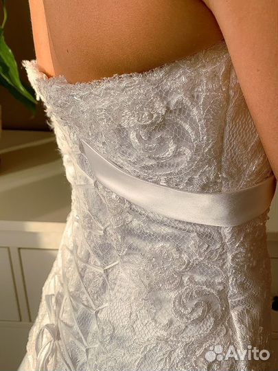 Свадебное платье молочное со шлейфом 42-44