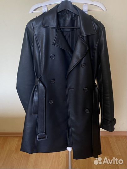 Кожаный тренч женский