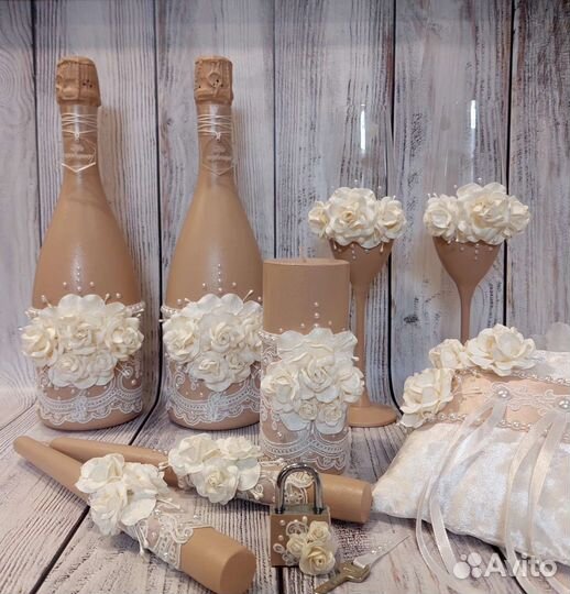 Свадебные наборы,аксессуары, свечи,бокалы и др