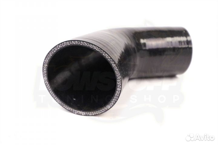 Патрубок силиконовый 45 град 63мм длина 100мм стенка 5мм черный
