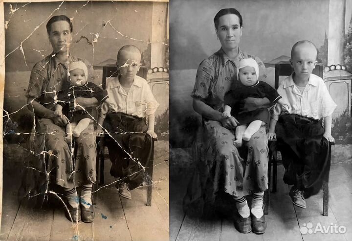 Реставрация старых фотографий, цветная покраска