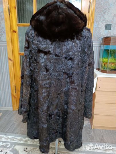Шуба норковая с капюшоном