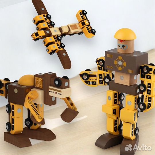 Деревянный робот-трансформер