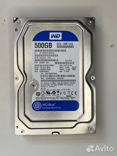 Жесткий диск WD Blue 500gb нерабочий