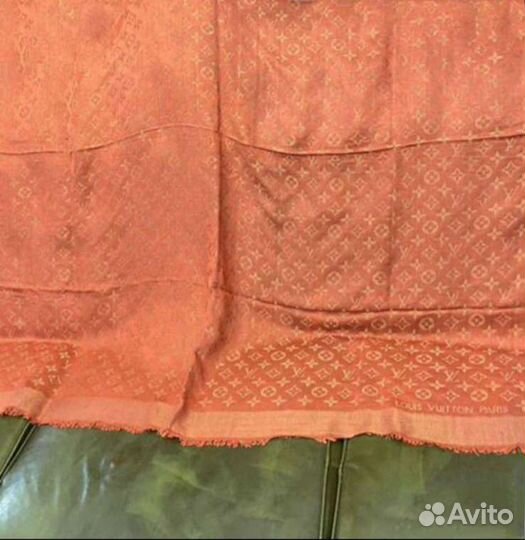 Теплый платок шаль louis vuitton шерсть шелк
