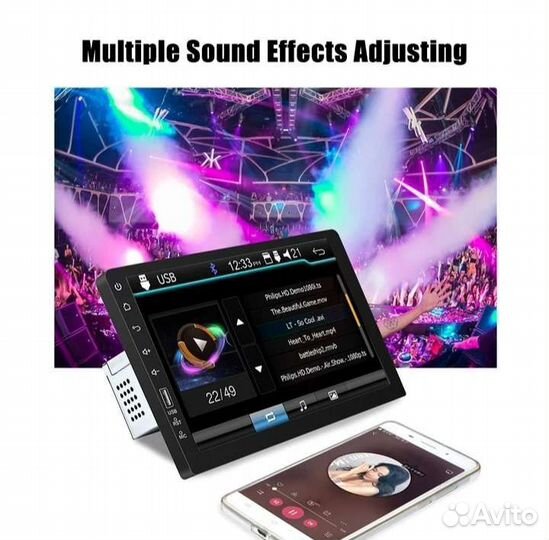 Магнитола 1 Din. С Экраном 9 Дюймов. Bluetooth