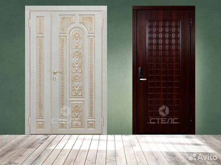 Входные двери для коттеджа со стеклом