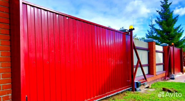 Ворота откатные металлические прочные