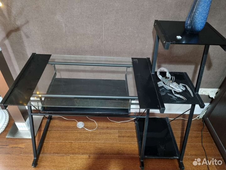 Стол компьютерный стекло+металл