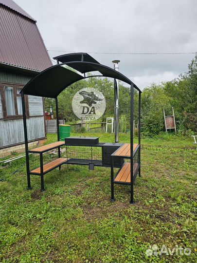 Мангал с крышей 4мм сталь