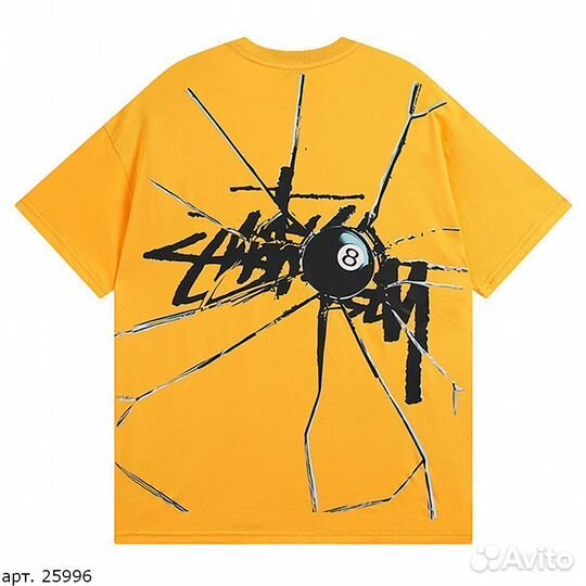 Футболка Stussy трещены желтая