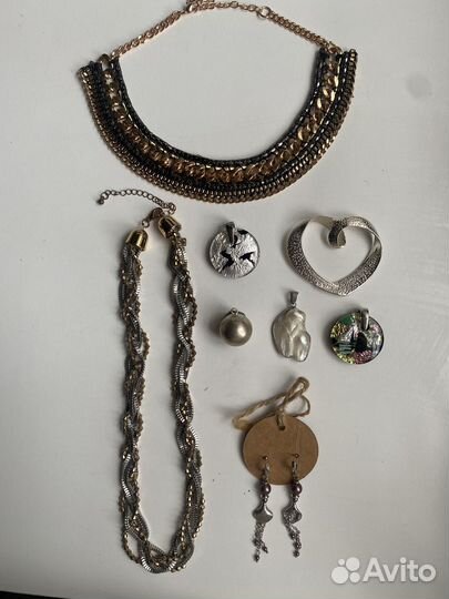 Бижутерия, ожерелье, цепочка, кулон