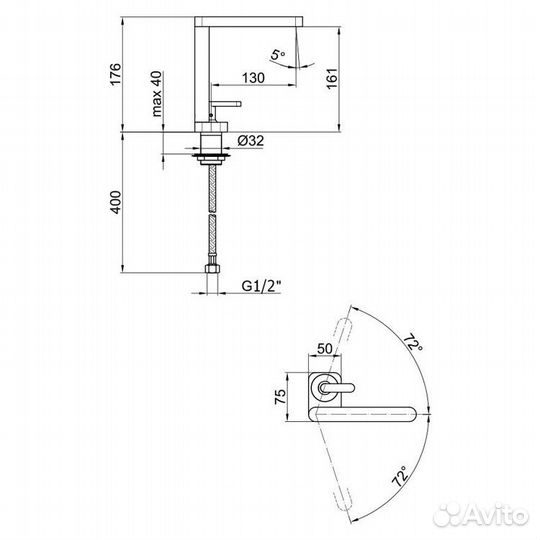 Смеситель для раковины Webert Living LV830102345