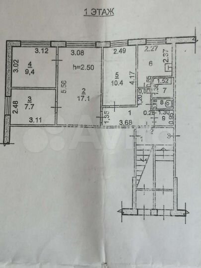 4-к. квартира, 60,8 м², 1/5 эт.