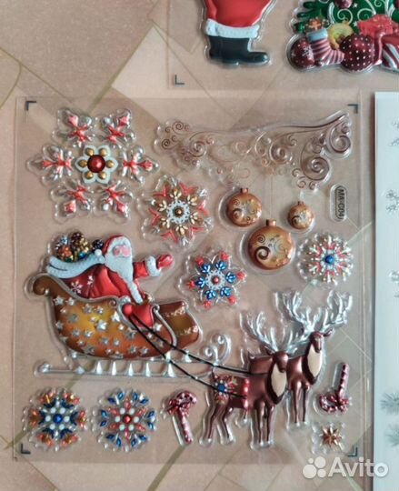 Новогодние наклейки на окна