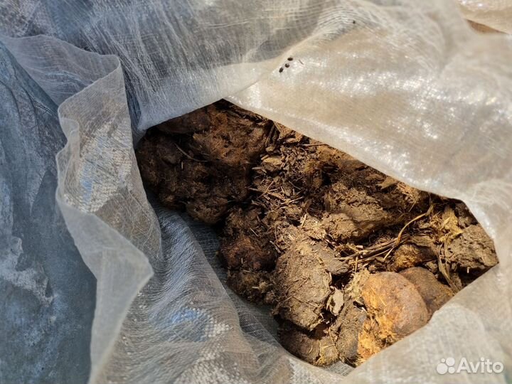 Конский навоз сухой, в мешках