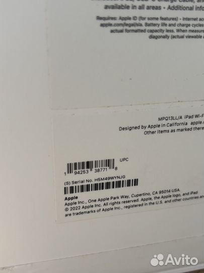 iPad 10.9 2022 64gb новый