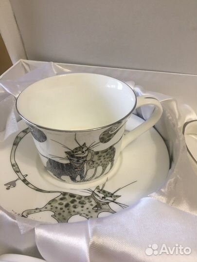 Сервиз чайный lefard «котики»на 6 персон новый