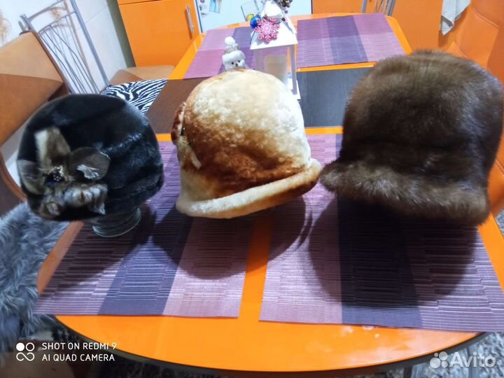 Шапка зимняя женская, норка, нерпа и мутон
