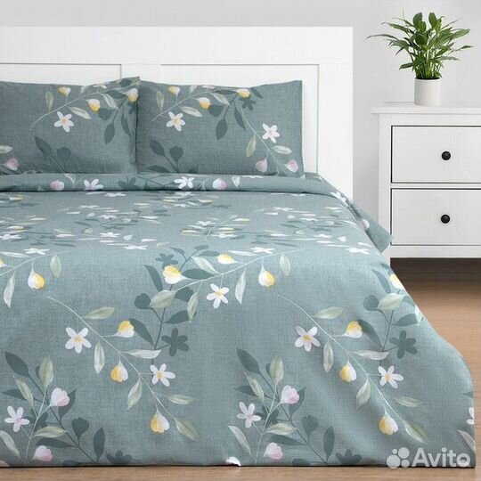 Постельное бельё Этель 1.5сп Green Day 143х215см,1