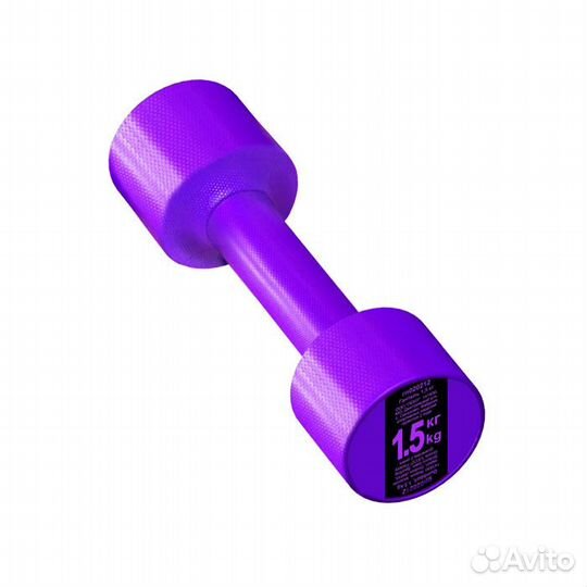 Гантеля утяжелитель 1,5к литая разминочная пластик