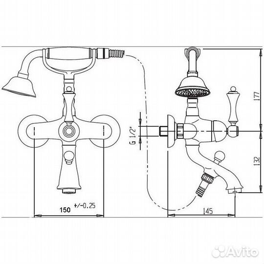 Смеситель на борт ванны
