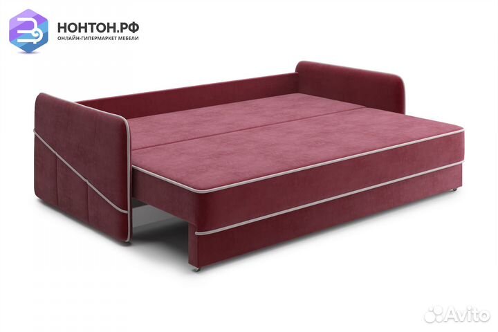 Диван еврокнижка Энерджи 3-х местный бордовый
