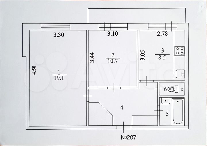 2-к. квартира, 57,7 м², 2/5 эт.