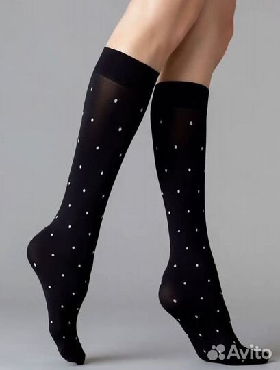 Гольфы MiNiMi Micro Pois 70 den чёрные в горошек