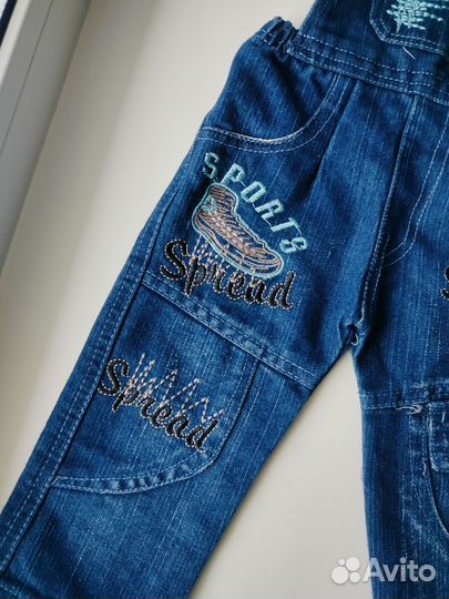 Комбинезон джинсовый 74 80 унисекс