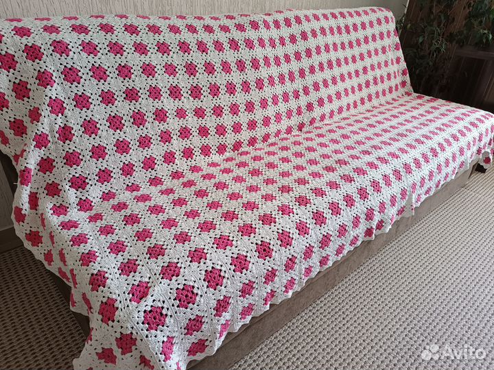 Плед покрывало вязаное