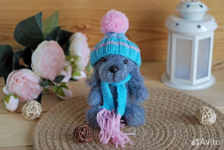 Собака вязаная игрушка ручной работы