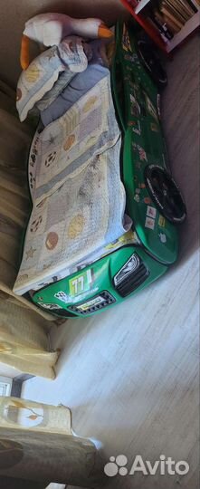 Кровать машинка + полка +матрас