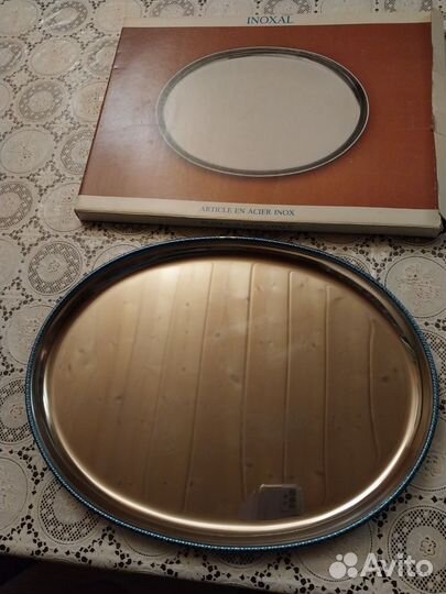 Поднос металлический 29х38 зеркальный