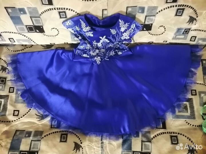 Платье праздничное для девочки 98 104 синее