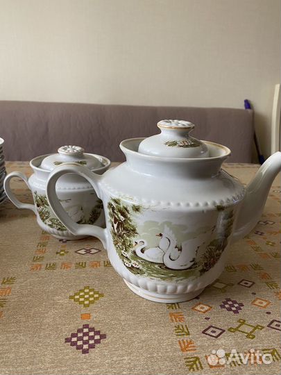 Сервиз чайный СССР Белый лебедь