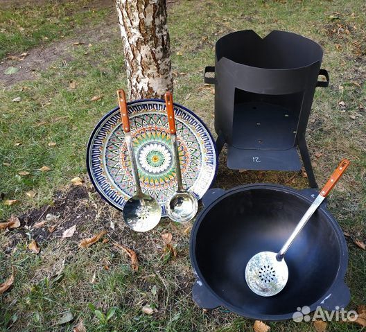 Казан чугунный Узбекский 12л +печь + ляган +капкир