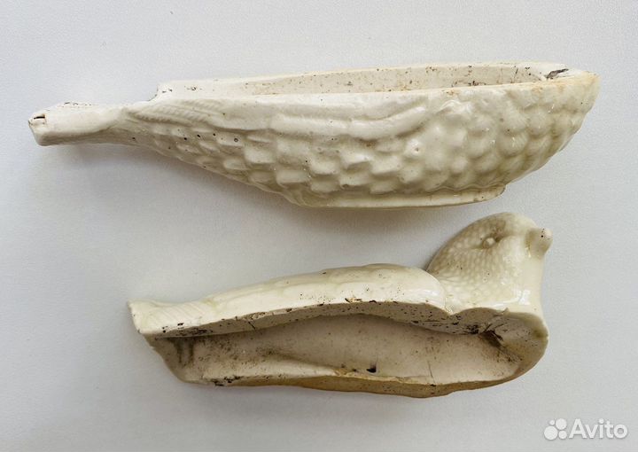 Масленка шкатулка Ласточка старый фаянс