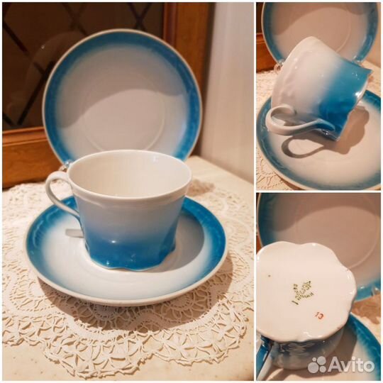 Чайная пара, Вербилки, Дулево, Красный фарфорист