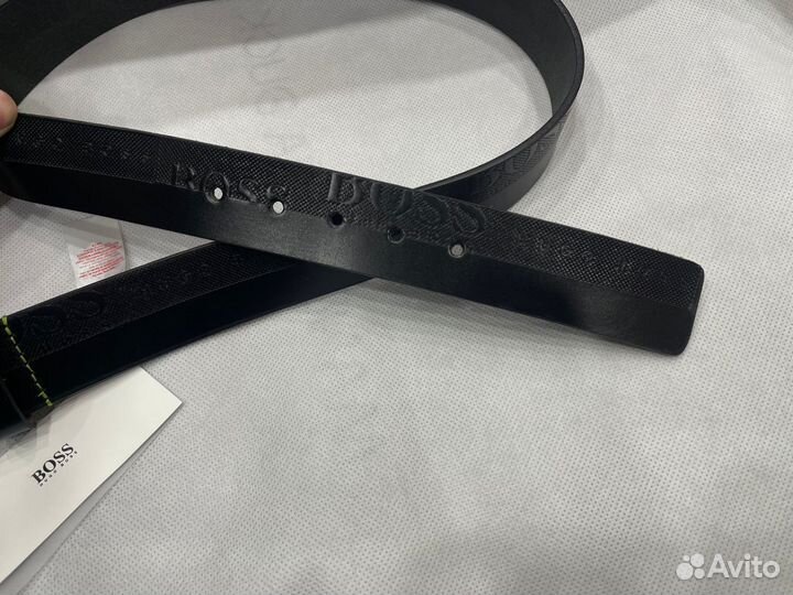 Кожаный ремень Hugo boss + пыльник 125см