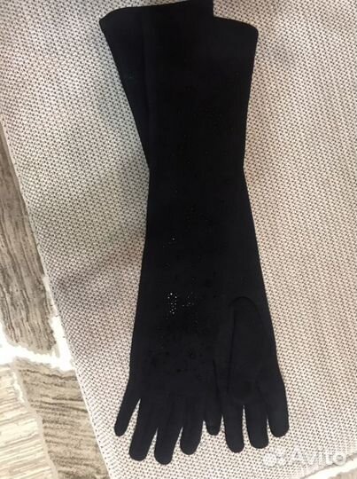 Перчатки длинные утепленные