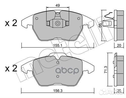 22-0548-2 колодки дисковые передние Audi A3, V