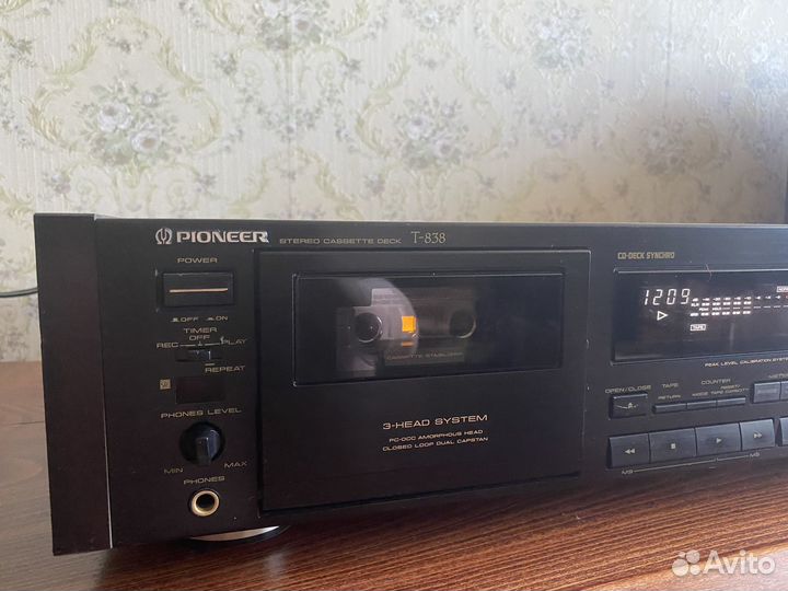 Дека кассетная Pioneer T-838 с пультом 100v Япония