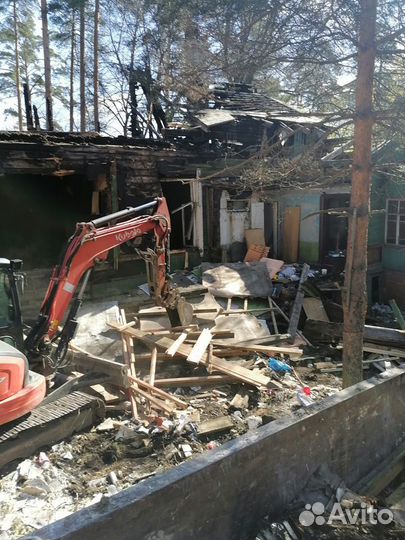 Снос, демонтаж дачных домов, фундамента, сараев