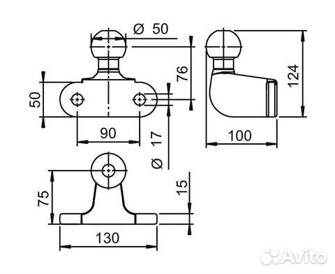 Шар фаркопа типа F чёрный 3500кг