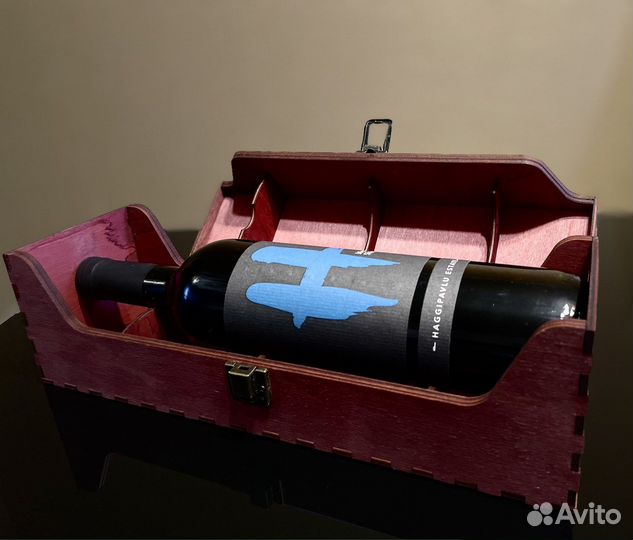 Винтажный футляр для бутылки вина