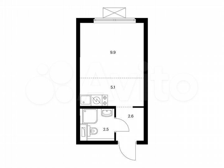 Квартира-студия, 20,1 м², 15/19 эт.